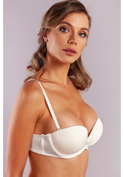 Melonika Golshan Genius Balconette Heavy Push Up Bra, Ekru Konforlu Ve Şık Sütyen Çok Renkli