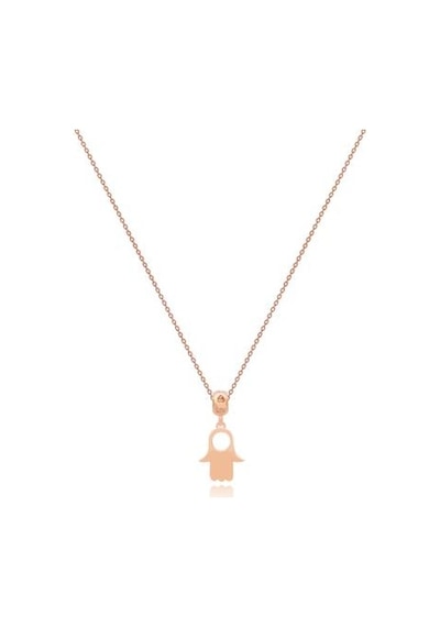 Diamond Line-Gülaylar - Pembe Altın 14 Ayar Fatma Ana Eli Kolye N11.24976