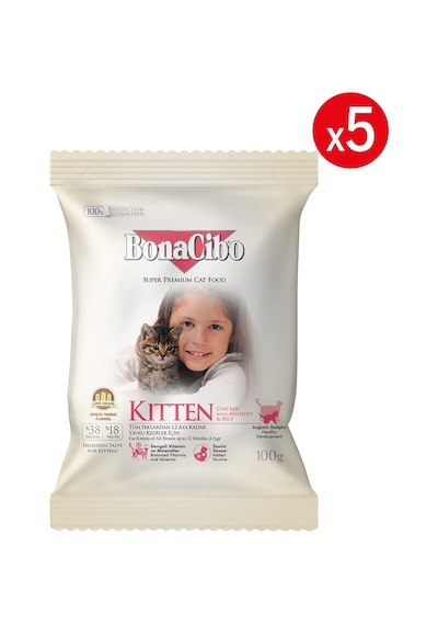 Kitten Tavuklu Ve Balıklı Yavru Kedi Maması, 100 Gr X 5 Adet