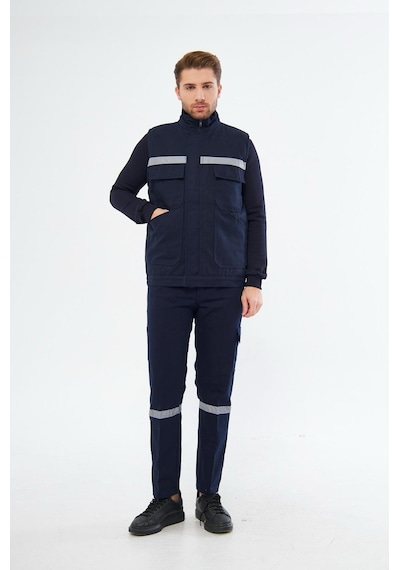 7/7 Gabardin Yelek İçi Polarlı Lacivert