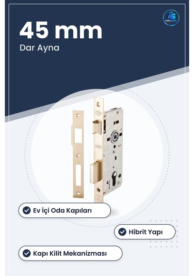 Hibrit Oda Kilidi 45 Mm Dar Ayna Ev İçi Kapılar İçin Kapı Kilit M