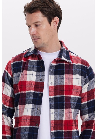 Tudors Erkek Slim Fit Dar Kesim Kareli Kışlık Oduncu Gömlek-42119 Kırmızı Tudors Erkek Slim Fit Dar Kesim Kareli Kışlık Oduncu Gömlek-42119 Kırmızı