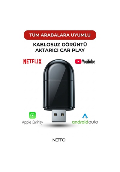 2 Si 1 Arada Carplay & Android Auto Adaptörü Tak Çalıştır Kablosuz Ekran Yansıtma, Otomatik Bağlantı Diğer