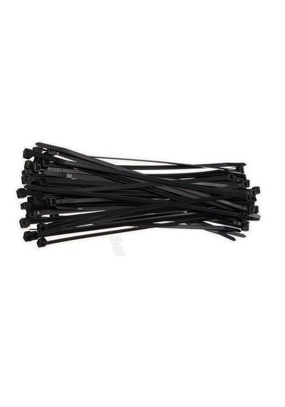 200 Adet 2.5mmx140mm Kablo Bağı Plastik Cırt Kelepçe Siyah Siyah