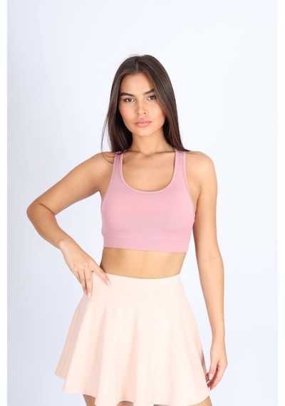Soft&Basic Rose Hafif Destekli Kaplı Sporcu Bralet Pembe