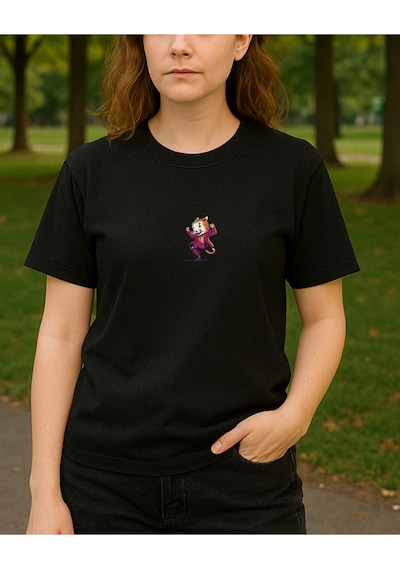 Hugo Boss Jokercat Baskılı T-shirt Siyah
