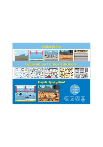Lino Tekrar Tekrar Kullanılabilen Sticker Pad Taşıtlar Ls-603