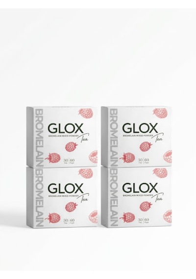 Glox Tea Bromelain Mixed Powder Tea Bromelain İçeren 4 Aylık Kullanım 240 Şase
