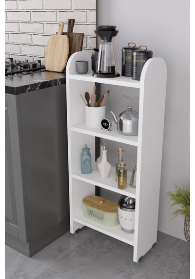 Alpaevmobilya Ahşap Oval 4 Raflı Açık Mutfak Dolabı Çok Amaçlı Organizer Raf Kahve Köşesi Standı Ve Ünitesi Beyaz Alpaevmobilya Ahşap Oval 4 Raflı Açık Mutfak Dolabı Çok Amaçlı Organizer Raf Kahve Köşesi Standı Ve Ünitesi Beyaz