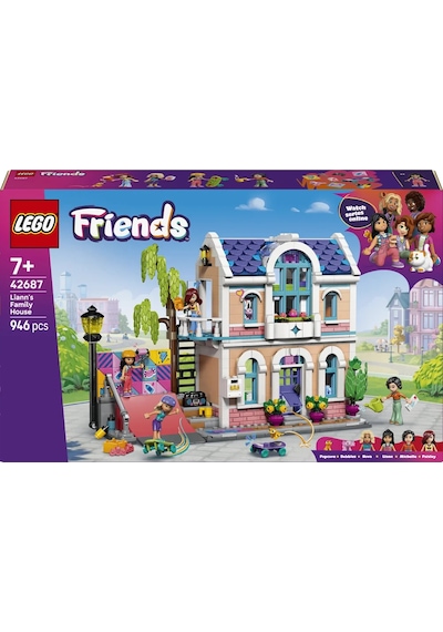 LEGO® Friends Liann'in Aile Evi Yapım Oyuncağı 42687 - 7 Yaş ve Üzeri Çocuklar için Yaratıcı Oyuncak Yapım Seti (946 Parça)