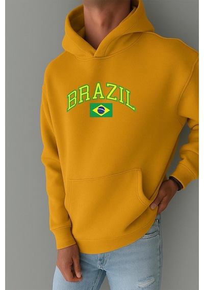 Brazil Baskılı Sweatshırt Sari
