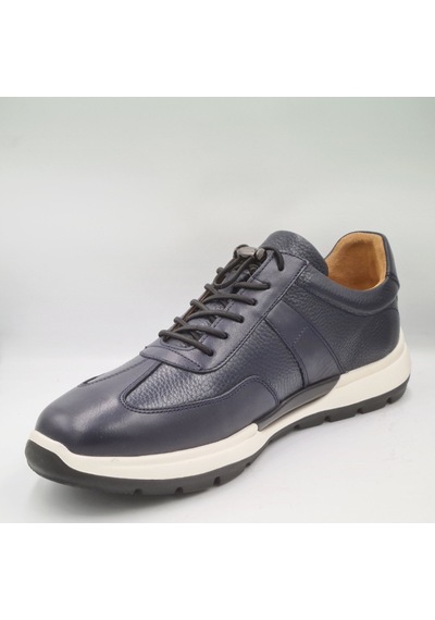 Libero 5223 Lacivert Hakiki Deri Erkek Günlük Sneaker Ayakkabı Lacivert