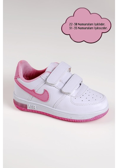 Nese Shoes Işıklı Çocuk Ortopedik Destekli Sneaker Pembe-beyaz Pembe - Beyaz