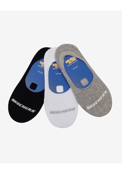 Skechers 3'lü Paket Essential Görünmez Çorap Unisex Siyah-beyaz-gri Çorap S2520313-3474 Çok Renkli