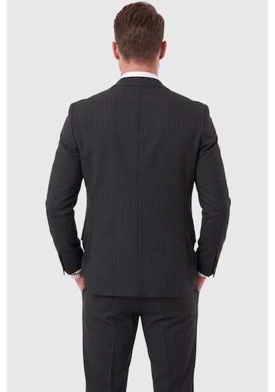 Deepsea Erkek Slim Fit Dar Kesim Çizgili Gofre Kumaş Siyah Takım Elbise Tek Düğme İpli Pantolon 2602311 Deepsea Erkek Slim Fit Dar Kesim Çizgili Gofre Kumaş Siyah Takım Elbise Tek Düğme İpli Pantolon 2602311