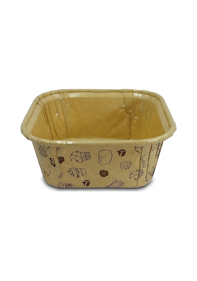 Kafem Muffin Kek Kapsülü Kare Kraft Desenli 50li X 5 Paket - K33 Kahverengi