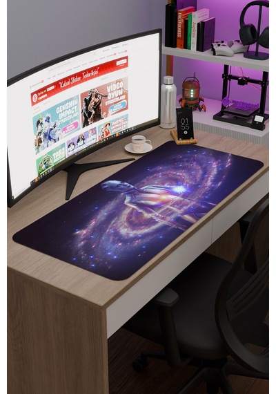 Mass Effect Kaymaz Dikişli Kauçuk Oyuncu Mousepad V4 - 90x40 Xxl Gaming Mouse Pad Fare Altlığı
