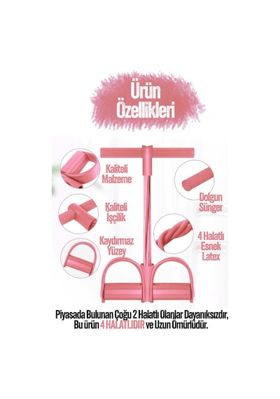 Body Trimmer Mekik Kürek Çekme Bel İnceltme Aleti Evde Spor Lastikli Egzersiz Lastiği Pembe