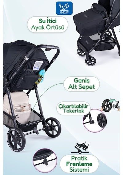 Prego Stein Çift Yönlü Portbebeli Travel Sistem Bebek Arabası Uv Tenteli