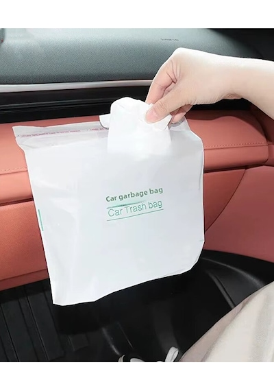 Oto Araba 20'li Çöp Poşeti Pratik Çöp Organizer Çöp Atık Poşeti Su Geçirmez Bantlı 23x18.5