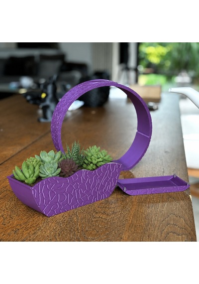 3d Baskı Self-watering Planter - Kendi Kendini Sulayan Saksı-mor Çok Renkli