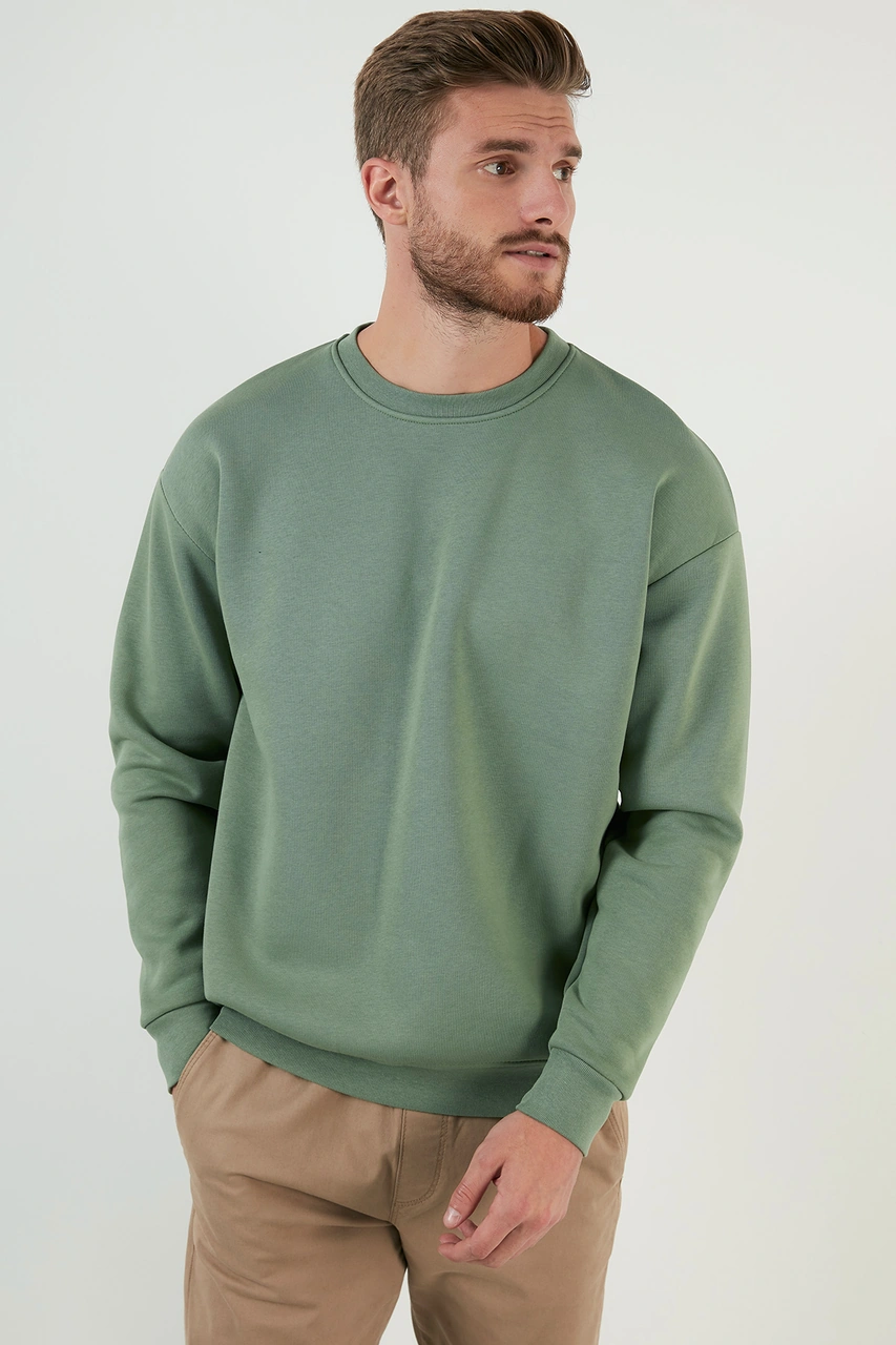 Buratti Regular Fit Bisiklet Yaka Şardonlu 2'Li Paket Erkek Sweat 5905255S2 Elma-Toprak