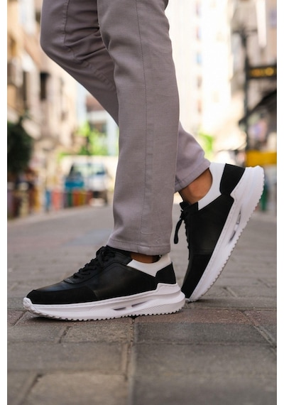 Mubiano Hakiki Deri Mbkry028-s Erkek Siyah Sneaker & Spor Ayakkabı Siyah