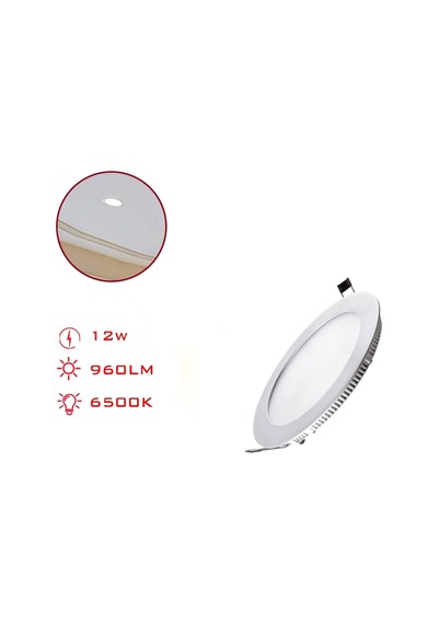Leva Led Panel Yuvarlak Slım Sıva Altı Beyaz Işık 12 W 960lm 16,5 Cm Lv-3092