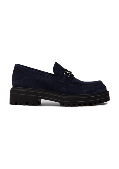 Deery Kadın Hakiki Süet Lacivert Toka Detaylı Loafer - 02024zlcve01 Lacivert