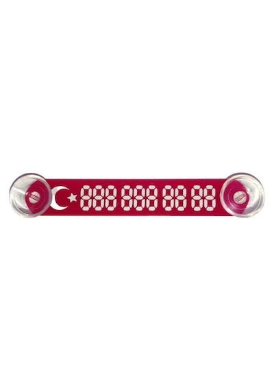 Kırmızı-beyaz Ay Yıldız Cama Vantuzlu Oto Araç İçi Telefon Numaratör,telefon No Gösterici ,ydnmr022