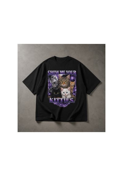 Yolo Street Oversize Siyah Unisex Tişört %100 Pamuk Show Me Your Kitties Kedi Baskılı Vintage Grafik Siyah11 Yolo Street Oversize Siyah Unisex Tişört %100 Pamuk Show Me Your Kitties Kedi Baskılı Vintage Grafik Siyah11