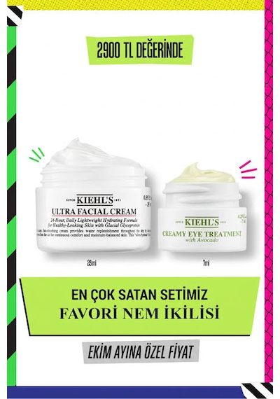 Kiehl's Ultra Facial Cream & Avokadolu Göz Kremi Favori Nem İkilisi Seti