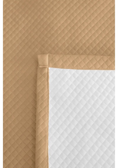 Bej Minimal Genç Odası Tek Kişilik Pike Takımı - Düz Kapitone Krem 160x220 Cm Yazlık Yatak Örtüsü Pastel Patika Tonu