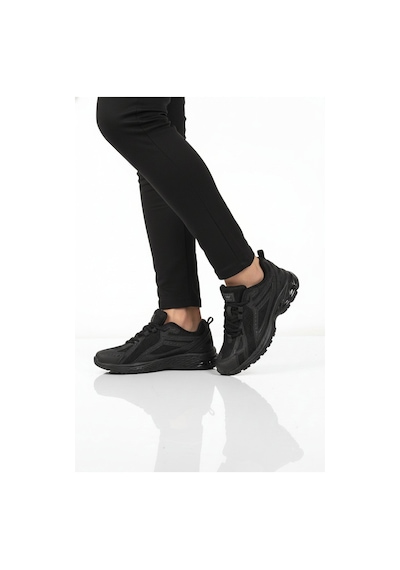 Walkway Siyah Fileli Hafif Esnek Hafızalı Taban Unisex Spor Ayakkabı Ruth G Siyah