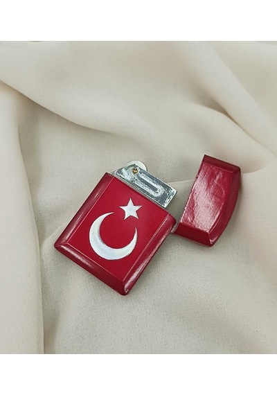 Çakmak Metal Gazlı Doldurulabilir Ay Yıldız Çakmak