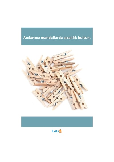 Ahşap Mini Ham Mandal 100 Adet Eğlenceli Dekorasyon Aksesuarı 1 Adet