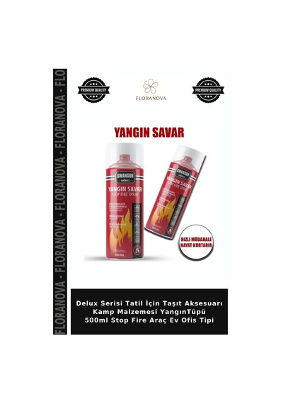 Delux Serisi Tatil İçin Taşıt Aksesuarı Kamp Malzemesi Yangıntüpü 500ml Stop Fire Araç Ev Ofis Tipi