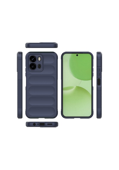 Adige Oppo A6t Kılıf Etnik Oyuk Desen Optimum Silikon Lacivert