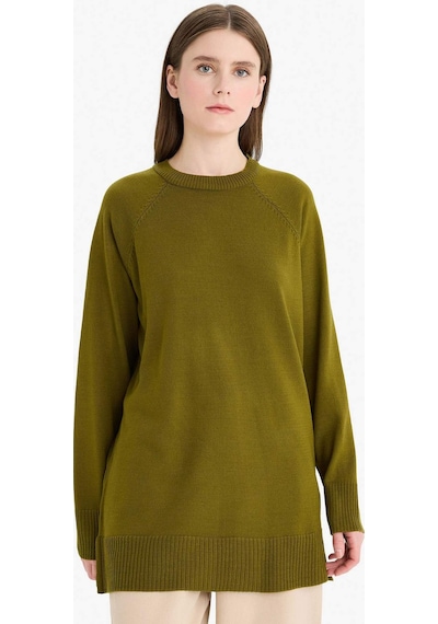 Defacto Regular Fit Bisiklet Yaka Tunik C4474ax25wnkh463 Haki