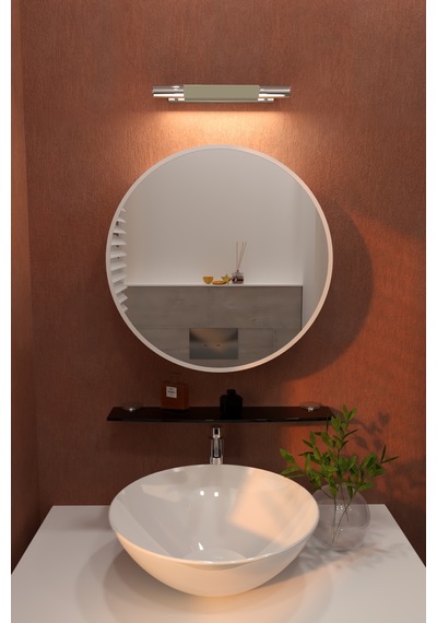 Oval Aynalı Banyo Dolabı Modern Duvar Tipi Banyo Dolabı Beyaz