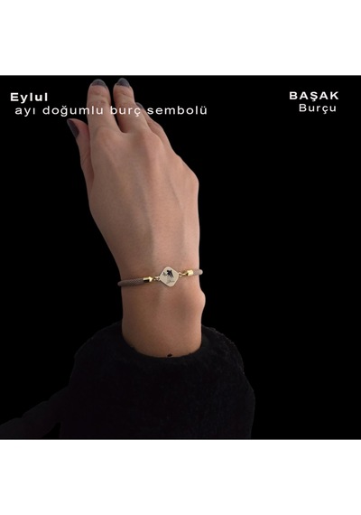 Başak Burçlarına 14 Ayar Altın Plakalı Eşkenar Dörtgenli Örgülü Hediye Bileklik-332burç-kahverengi Altın Başak Burçlarına 14 Ayar Altın Plakalı Eşkenar Dörtgenli Örgülü Hediye Bileklik-332burç-kahverengi Altın