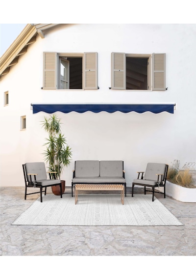 Koza Home Mist Gri Tek Kişilik Bahçe Koltuğu Siyah İskelet 6003 Gri