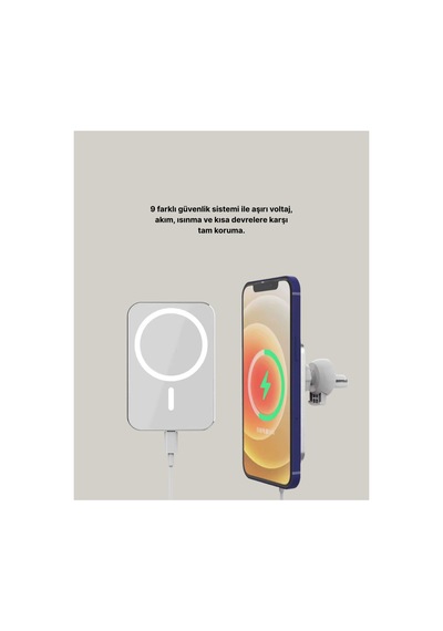 Magsafe Manyetik Araç Tutucu 15w Şarjlı Siyah