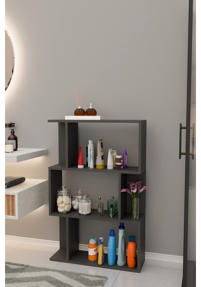 Scala 3 Raflı Banyo Dolabı Banyo Rafı Çok Amaçlı Dolap-antrasit Antrasit