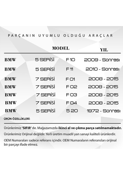 Bmw 7 Serisi F10, 5 Serisi 520 İçin Klima Düğmesi Tuşu 2 Adet Sağ-sol