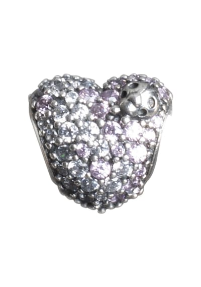 Nur Silver Taşlı Kalp Ve Uğur Böceği Gümüş Charm Nur-bl00068