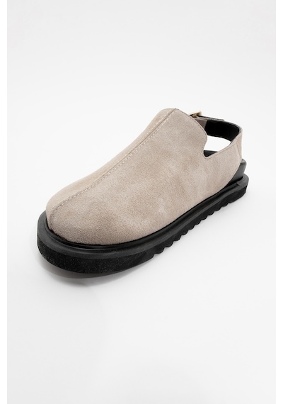 Luvishoes Luvi Shoes Laby Bej Süet Hakiki Deri Kadın Sandalet Süet Bej