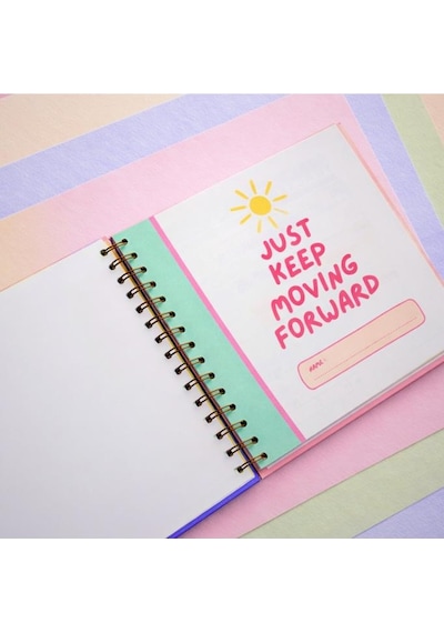 Lizy Spiralli Süresiz Planlayıcı Ajanda - 19x19 Cm - Motivasyon Ve Sticker Sayfaları Kiraz Kırmızı