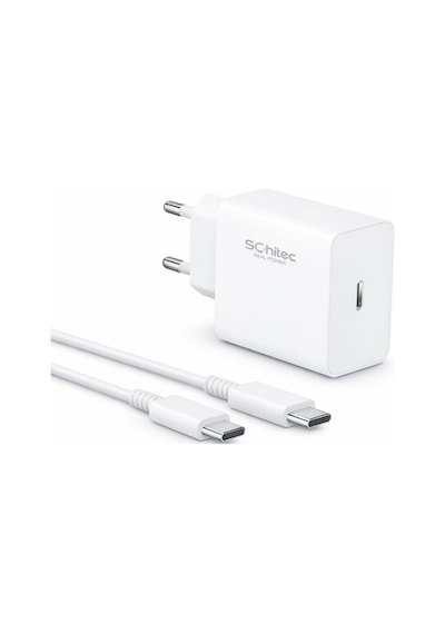 Schitec 45w Type-c Çıkışlı Hızlı Şarj Aleti Type-c To Type-c Kablolu Set Beyaz Sc007