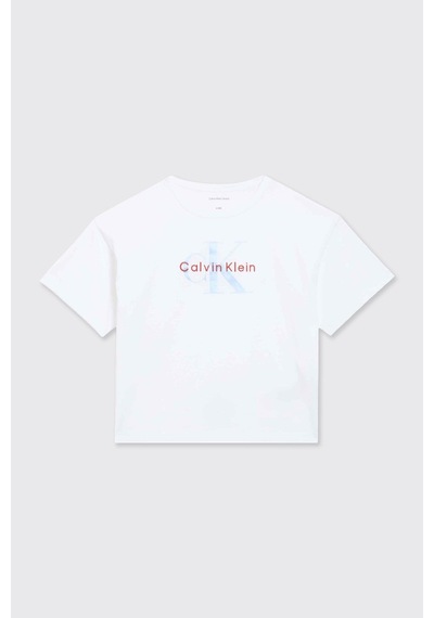Calvin Klein Kız Çocuk Beyaz Tişört-16280 142343